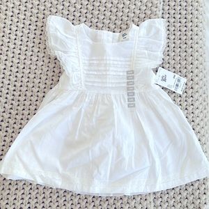 6 month baby b’gosh white dress with lace trim